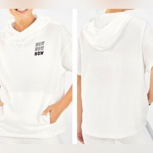 Fabletics Hadley hi low hoodie White Now Now Now NWT SZ M
